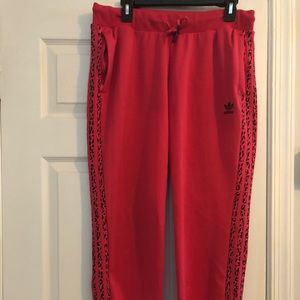 Adidas leopard strip leggings pink